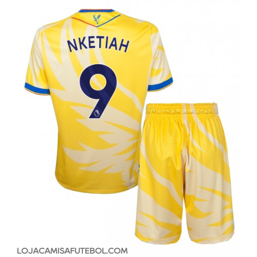 Camisa de Futebol Crystal Palace Eddie Nketiah #9 Equipamento Secundário Infantil 2024-25 Manga Curta (+ Calças curtas)